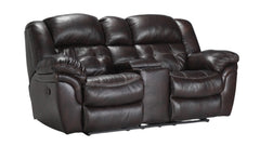 Achieve Leather Manual Reclining Loveseat w/Console