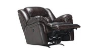 Achieve Dark Brown Leather Match Manual Rocker Recliner – Upholstered Living Room Chair Made in USA | Gallery Furniture