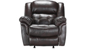 Achieve Dark Brown Leather Match Manual Rocker Recliner – Upholstered Living Room Chair Made in USA | Gallery Furniture