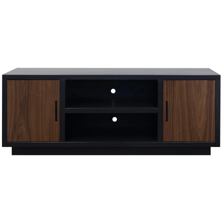 Aria 66" TV Console | Two-Tone Media Stand with Walnut Doors | Gallery Furniture