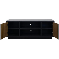 Aria 66" TV Console | Two-Tone Media Stand with Walnut Doors | Gallery Furniture