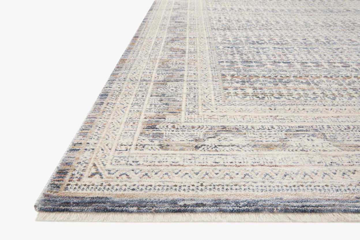 Modern Urban Zen (ZUM-03) Area Rug 8 x 10 - Soft Grey Blue Ivory Contemporary Rug