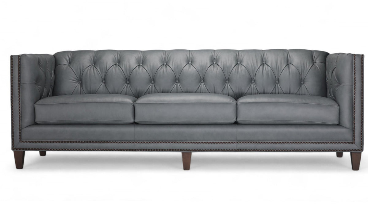 Vermont Avenue Tufted Leather Sofa