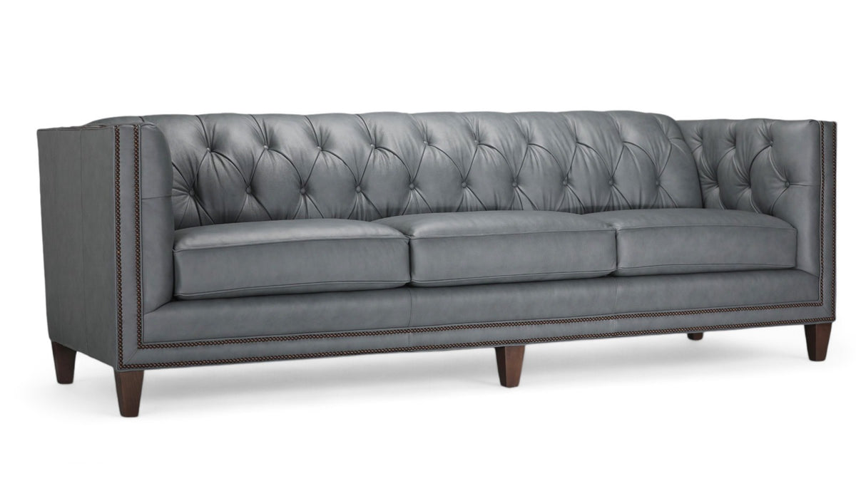 Vermont Avenue Tufted Leather Sofa