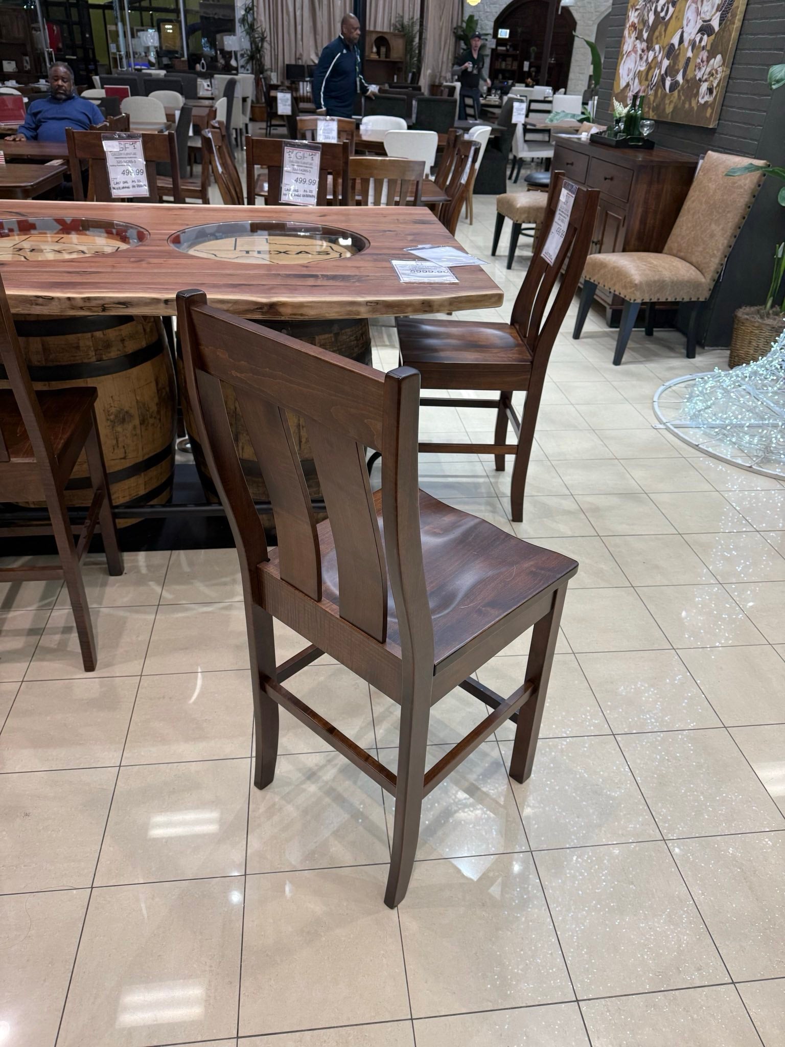 Silla de madera maciza de arce Timber Ridge para barra de bar