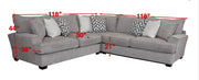3pc Atlantis Sterling Sectional – Gray Fabric Sectional Sofa Made in USA | Gallery Furniture
