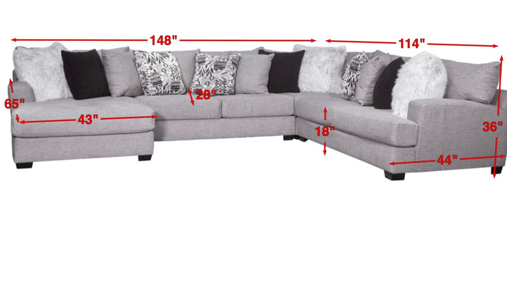 Avenger Dolphin Left Arm Facing Chaise Sectional