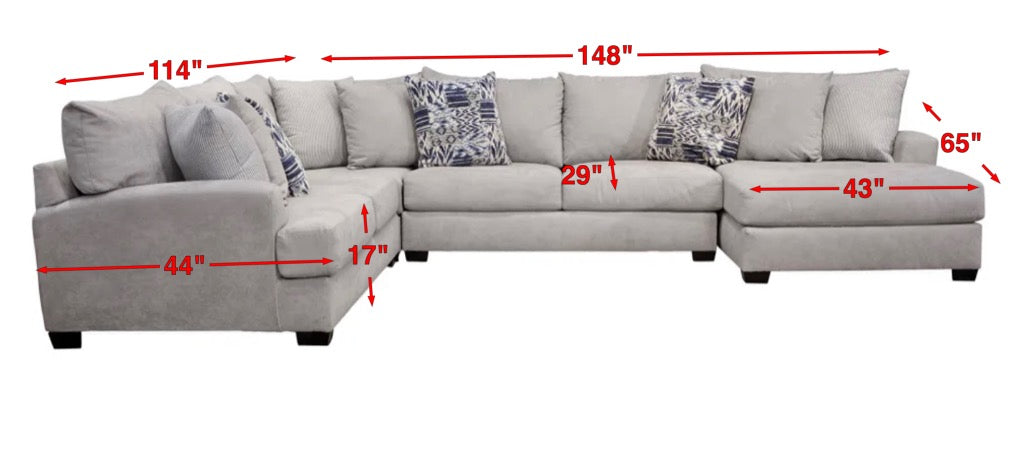 Sensation Dove Right Side Facing Chaise Sectional