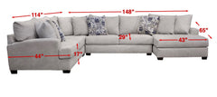 Sensation Dove Right Side Facing Chaise Sectional