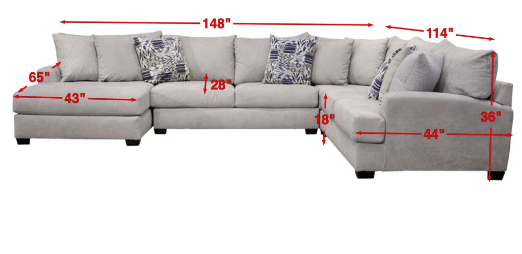 Sensation Dove Seccional con chaise longue a la izquierda