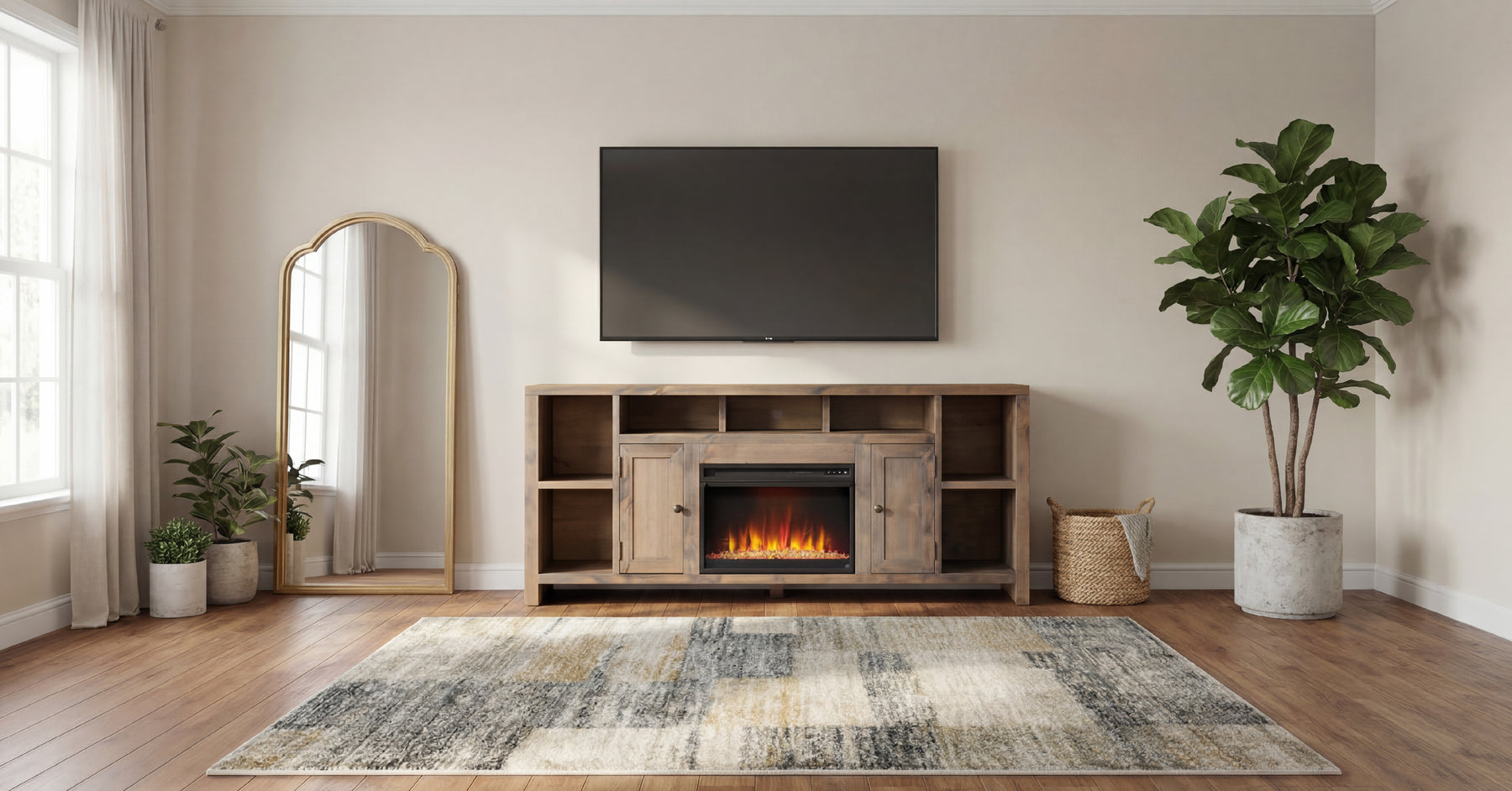 Joshua Creek 84” TV Console w/Fireplace