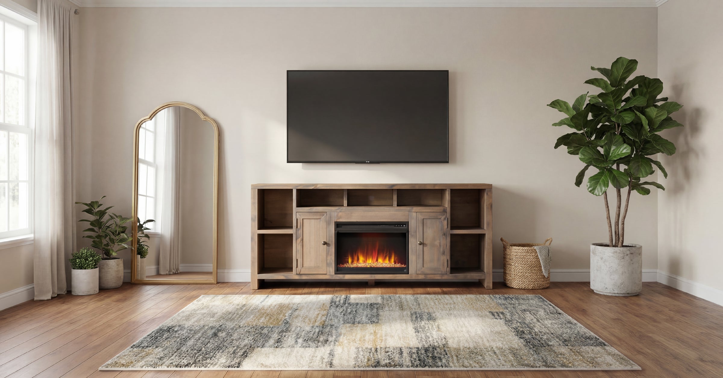 Joshua Creek 84” TV Console w/Fireplace