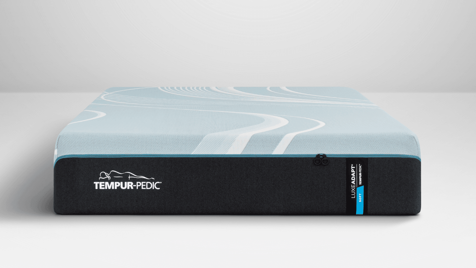 "Close-up of the TEMPUR-LuxeAdapt 2.0 Soft Mattress showing the SmartClimate® Dual Cover System for cooling comfort"
