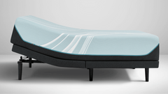 "TEMPUR-LuxeAdapt 2.0 Soft Mattress displayed on an adjustable base for customizable comfort"