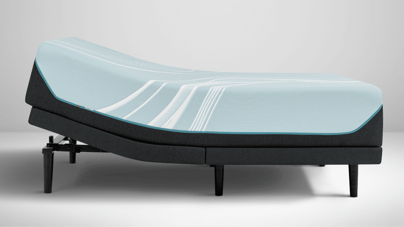 "TEMPUR-LuxeAdapt 2.0 Soft Mattress displayed on an adjustable base for customizable comfort"