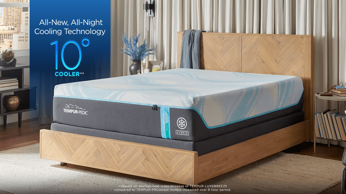 King Tempur-Pedic Luxe Breeze 2.0 Medium Hybrid - Sleeps 10° Cooler