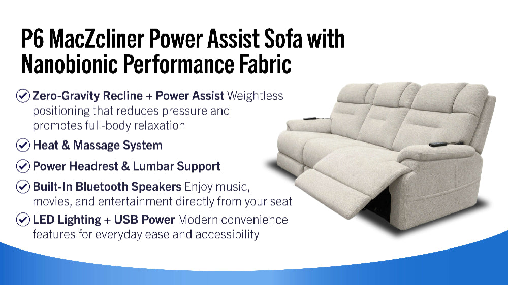 MacZcliner Power Assist Reclining Sofa – Assistive Sleep Sofa with Performance Fabric | Gallery Furniture