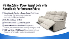 MacZcliner Power Assist Reclining Sofa – Assistive Sleep Sofa with Performance Fabric | Gallery Furniture
