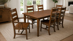 Martin 7PC Solid Wood Amish Made Dining Table Set | Gallery Furniture
