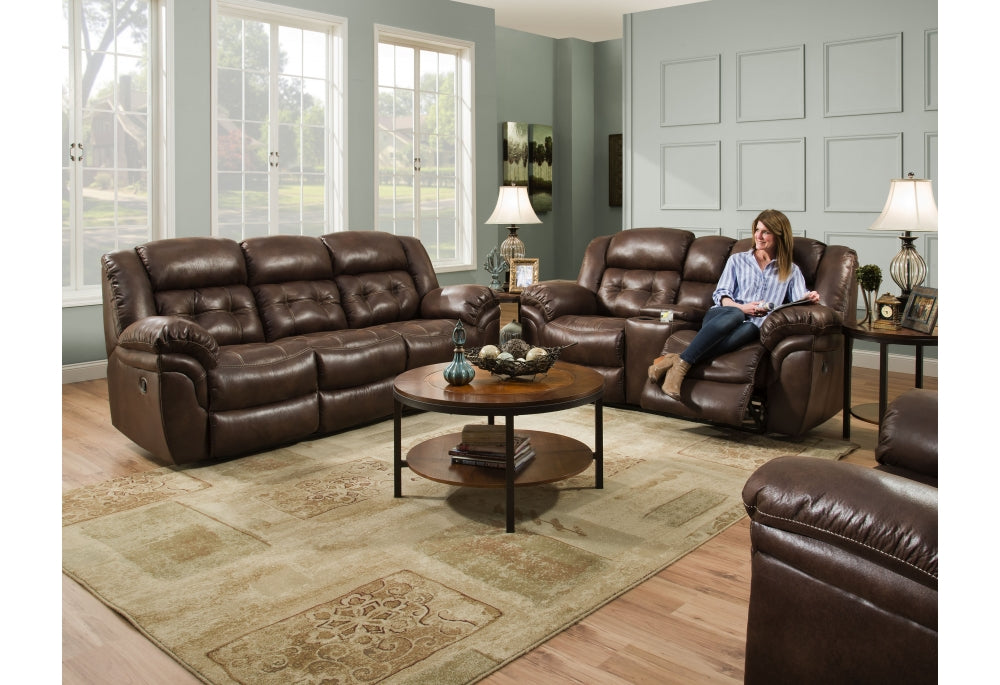 Marcelina Espresso Manual Reclining Sofa Luxury Comfort Gallery Furniture