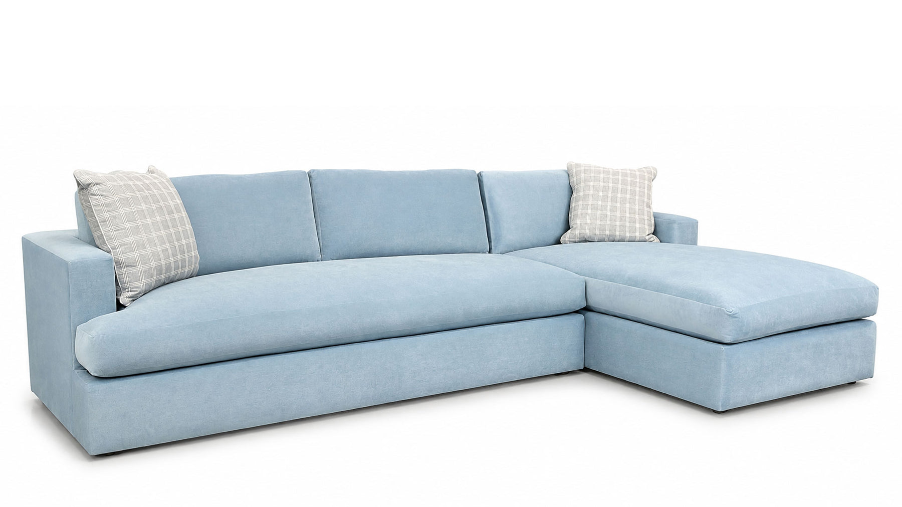 2-Piece Sierra Marquis Surf Velvet Sectional with Chaise| Made in USA | Gallery Furniture