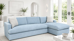 2-Piece Sierra Marquis Surf Velvet Sectional with Chaise| Made in USA | Gallery Furniture