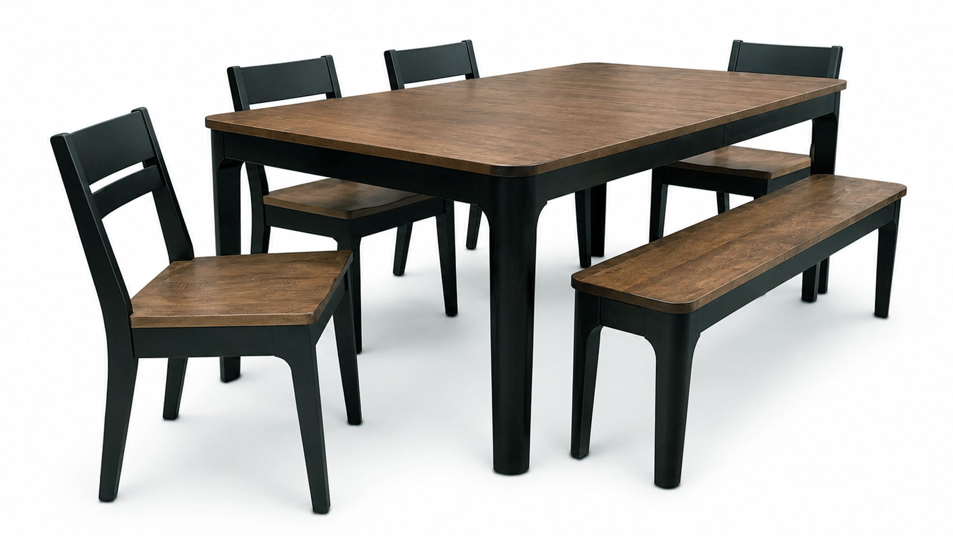 Newark Amish Dining Table, Bench & 4 Chairs | Made in USA | Gallery Furniture