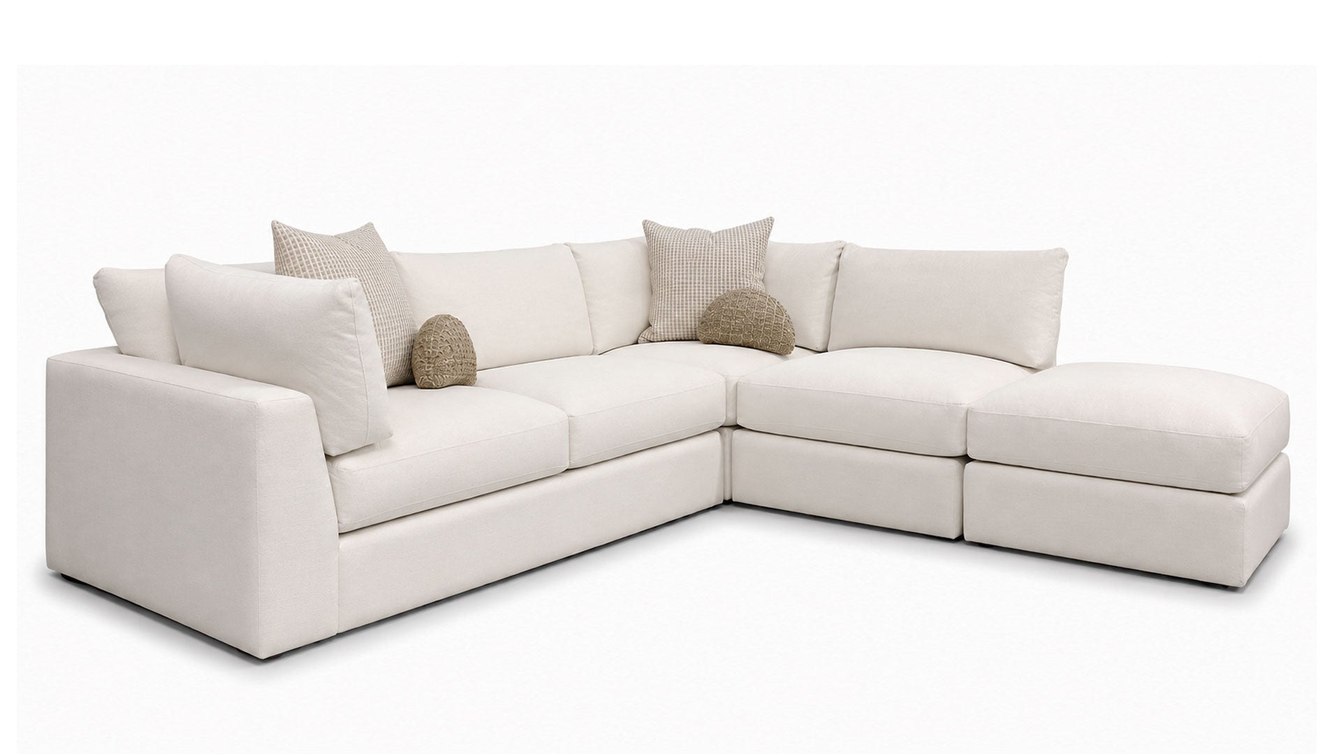 4-Piece Nomad Snow Sectional with Ottoman | Gallery Furniture