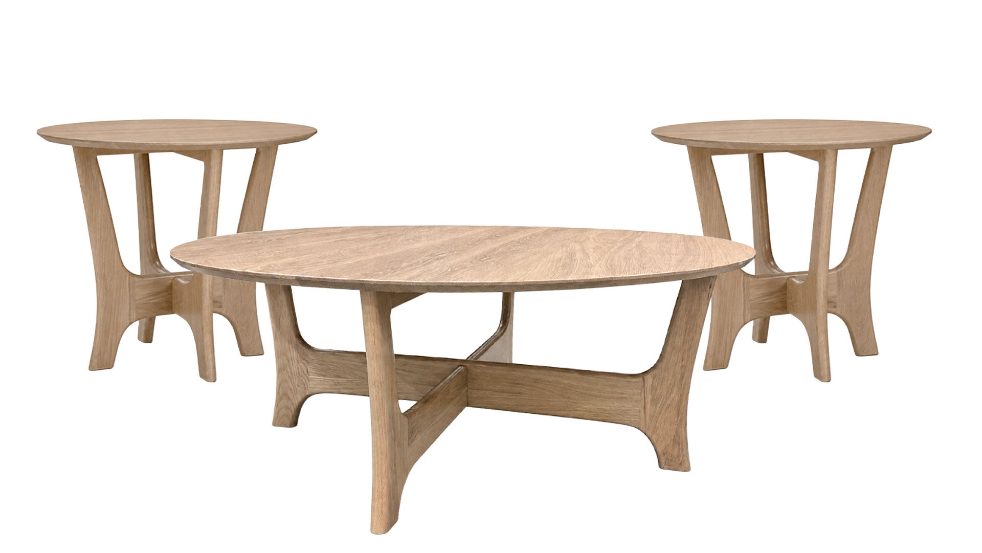 Nora White Oak 3-Piece Table Set | Amish-Made Solid Wood | Gallery Furniture