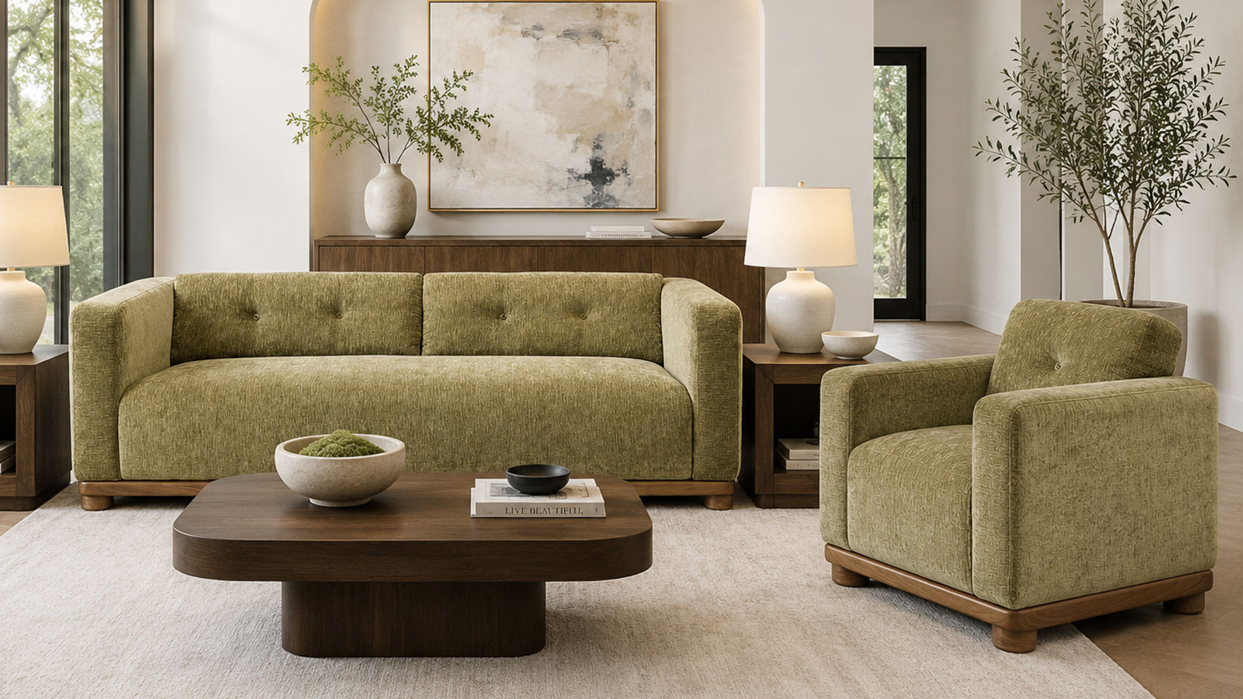 2-Piece Prado Coverlet Hunter Sofa & Chair by Jonathan Louis | Made in USA | Gallery Furniture