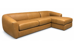 2pc Raphael Nobuck Spice Leather Sectional | Gallery Furniture