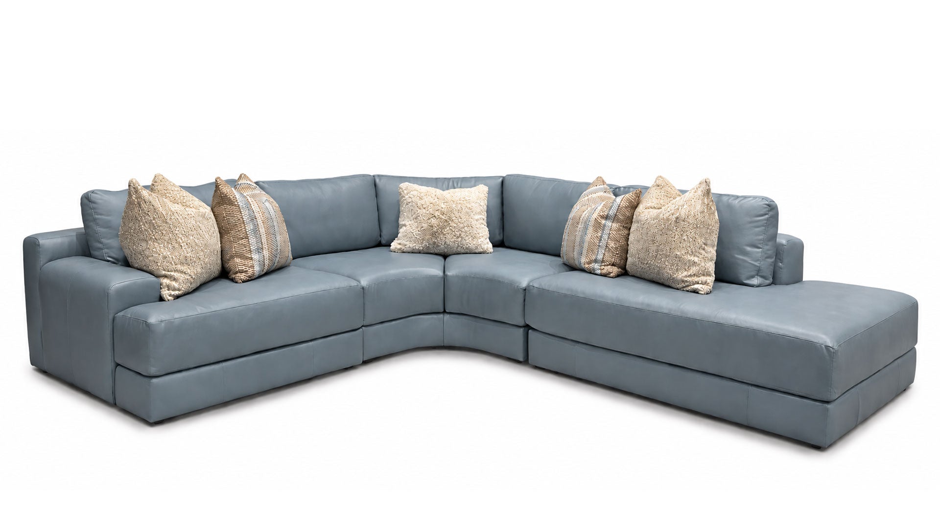 3pc Rodney Riviera Leather Sectional | GALLERY FURNITURE