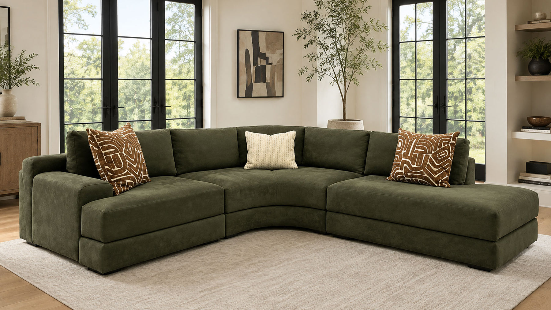 3pc Rodney Echo Ivy Sectional, Made in USA | Gallery Furniture
