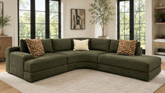 3pc Rodney Echo Ivy Sectional, Made in USA | Gallery Furniture