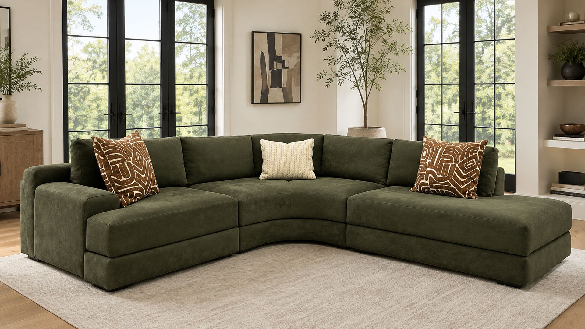 3pc Rodney Echo Ivy Sectional, Made in USA | Gallery Furniture