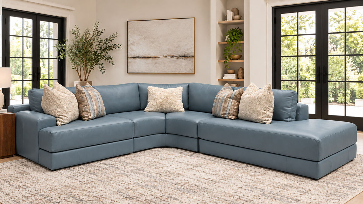 3pc Rodney Riviera Leather Sectional | GALLERY FURNITURE