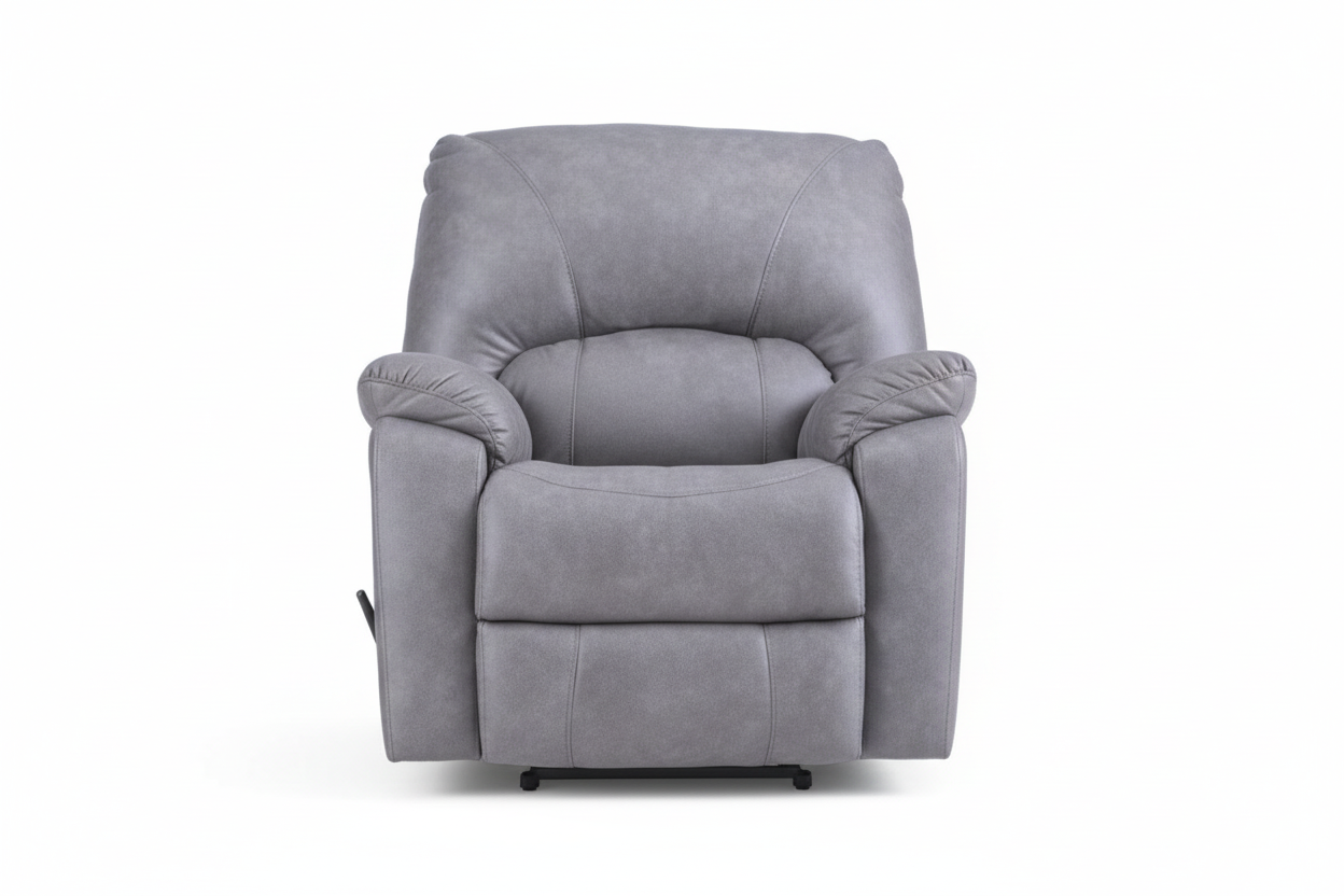 Rhino Gray Manual Rocker Recliner – Performance Fabric Upholstered Living Room Chair Made in USA | Gallery Furniture
