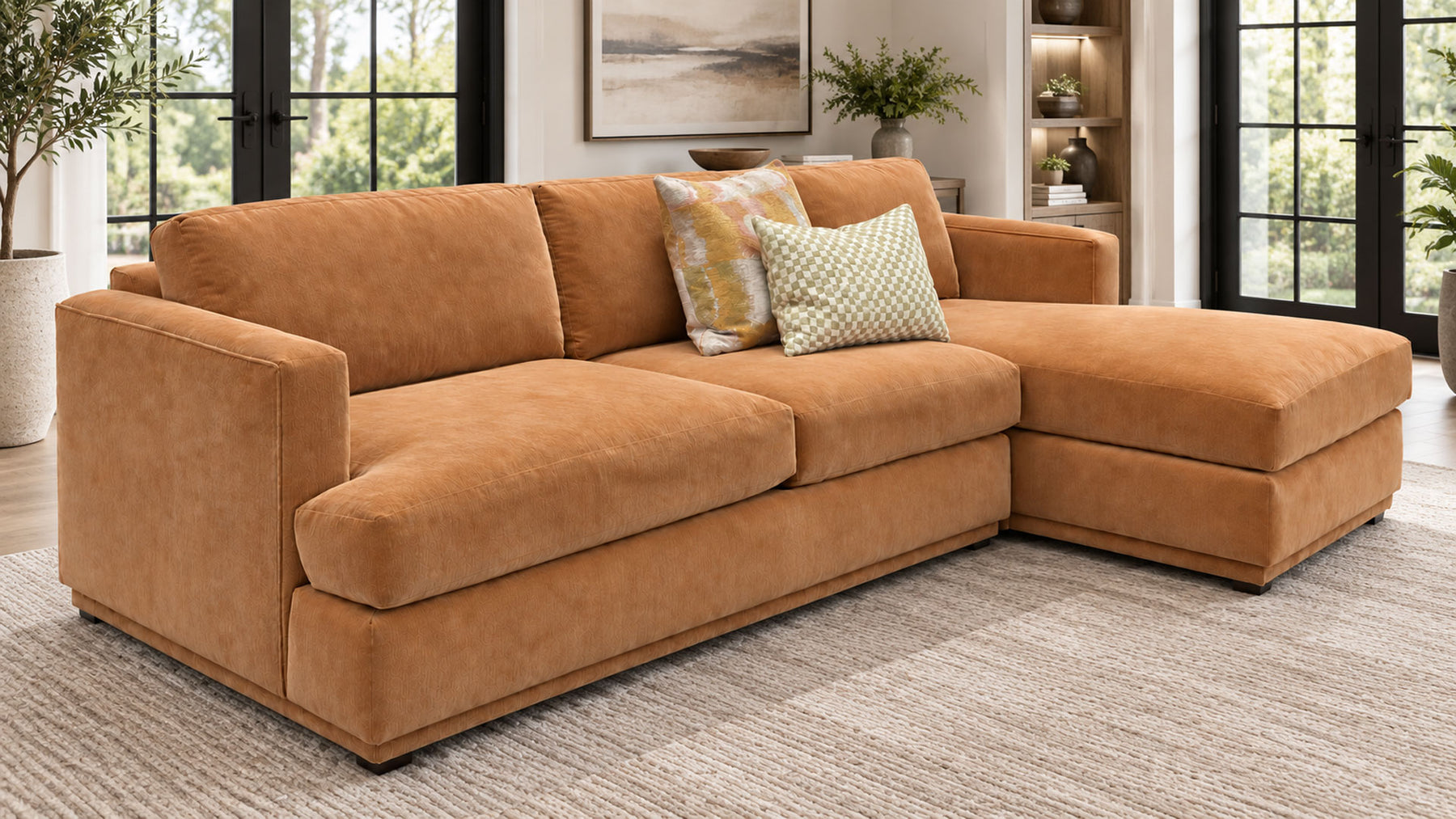 2pc Santos Amber Sectional with Chaise | Gallery Furniture