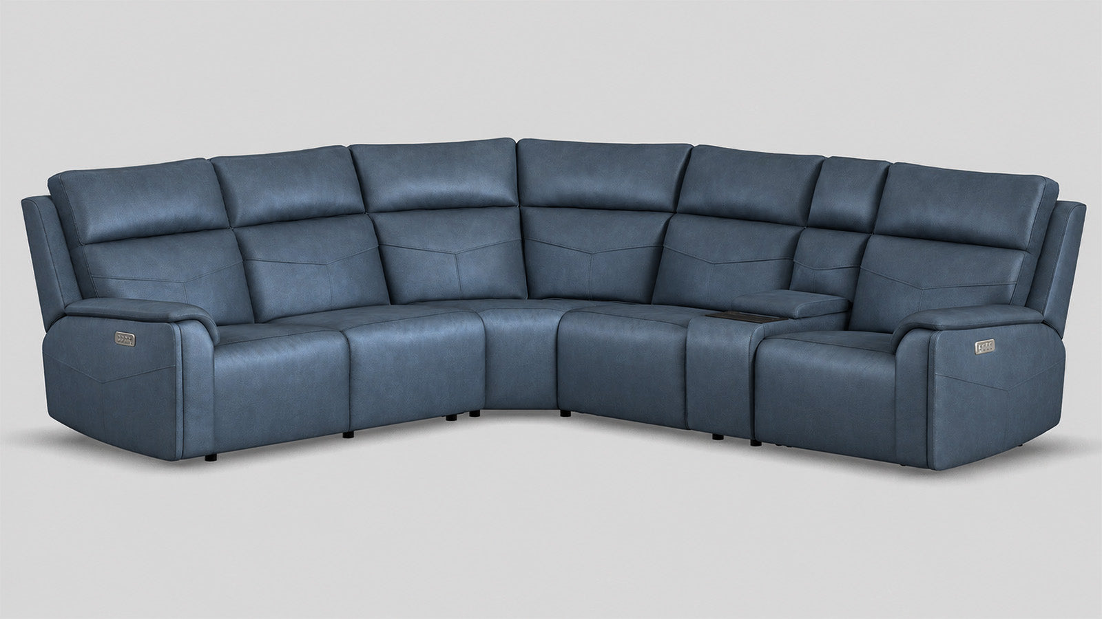 Cougar Admiral Blue P5 Power Modular Reclining 6pc Sectional w/Zero Gravity
