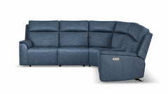 Admiral Blue Left Arm Facing Power Recliner | MacModular Sectional Piece