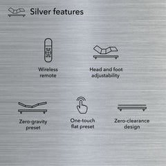 Full Size Silver Adjustable Base
