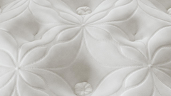 Close-up of a white quilted mattress surface