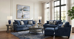 Suave Navy Ottoman