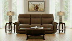 Tawny Brown Leather P5 Power Reclining Sofa