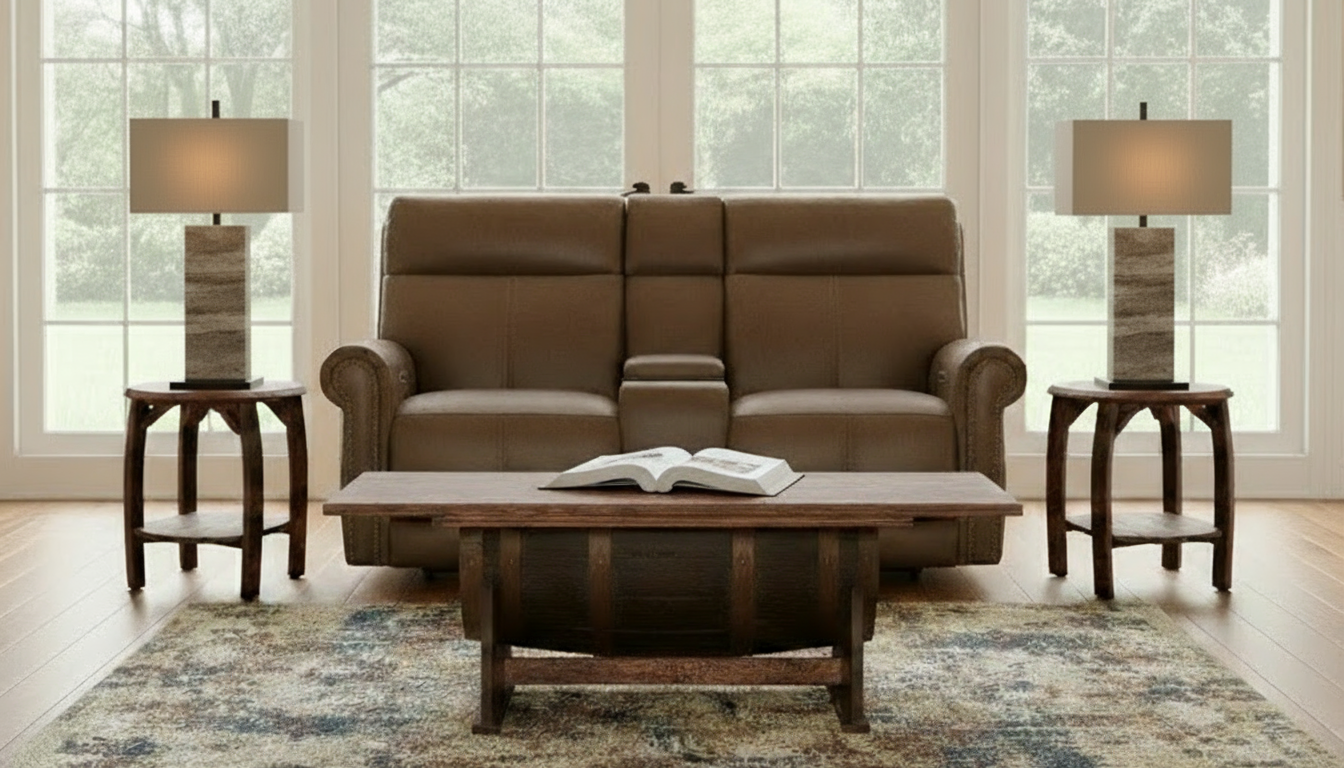 Tawny Brown P3 Power Reclining Loveseat w/Console