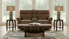 Tawny Brown P3 Power Reclining Loveseat w/Console