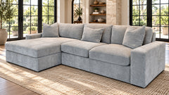 2pc Te Maven Carbon Sectional with Full Sleeper & Chaise | Gallery Furniture