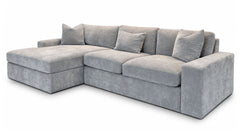 2pc Te Maven Carbon Sectional with Full Sleeper & Chaise | Gallery Furniture