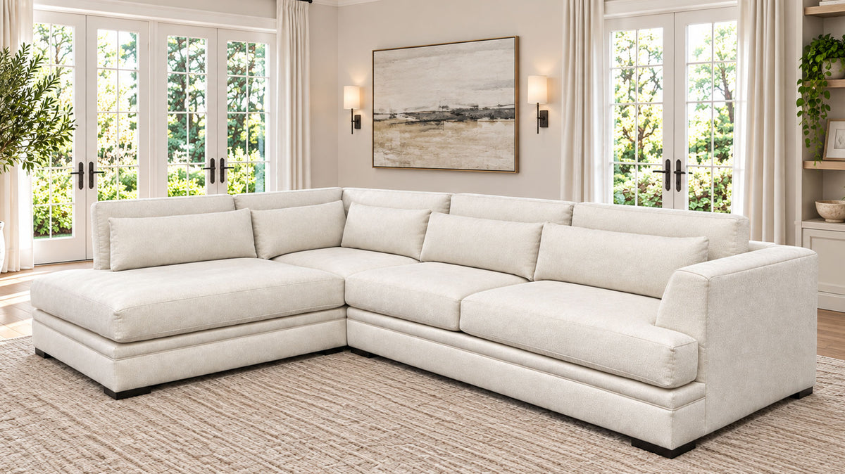 2pc Triana Scrunch Coco Sectional with Armless Chaise | Gallery Furniture
