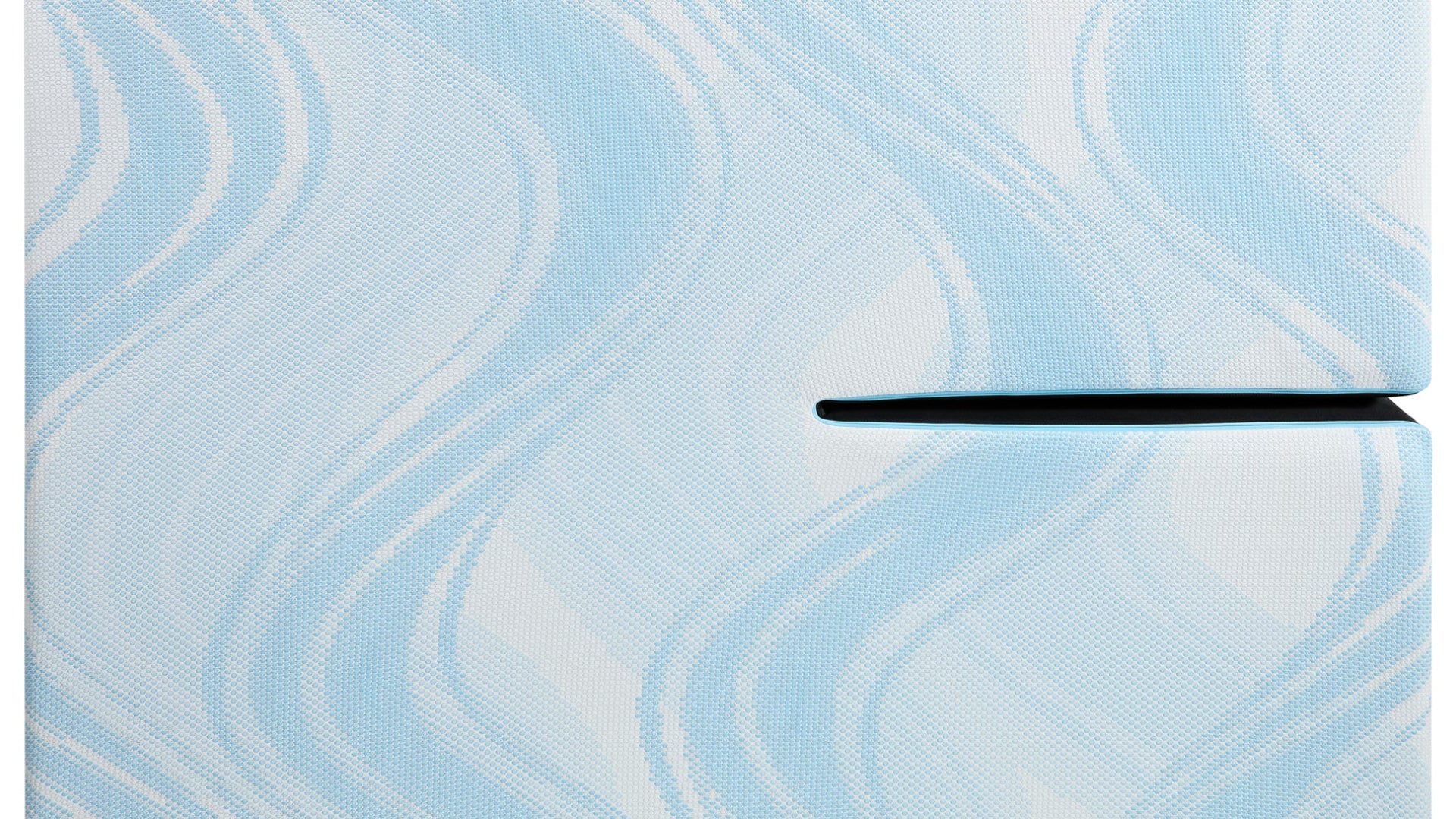 Product with a blue and white wavy pattern on a white background